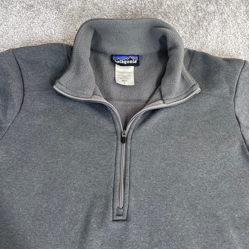 Patagonia Capilene‎ 4 Expedition Weight Zip Neck Mens Small Fleece 1/4 Zip Gray